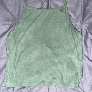 Rib-Knit Neck Tie Top